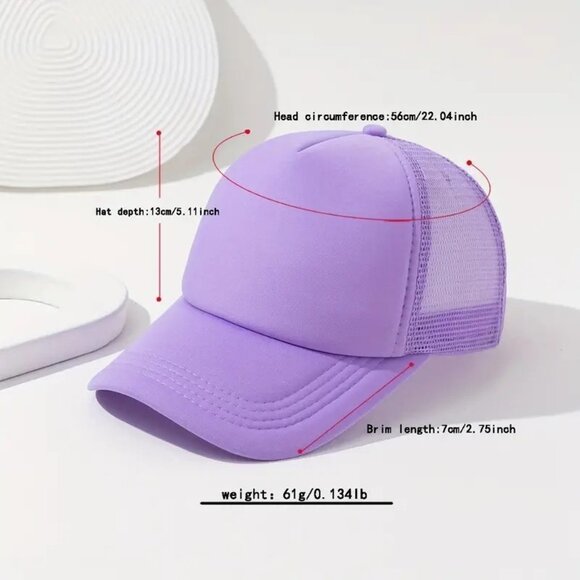 Adjustable Unisex Light Blue Mesh Trucker Hat (SKU#0462) - Picture 5 of 5